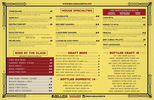 Menu photo 2 Bric a Brac Destin, FL Menu photo 2 Bric a Brac Destin, FL