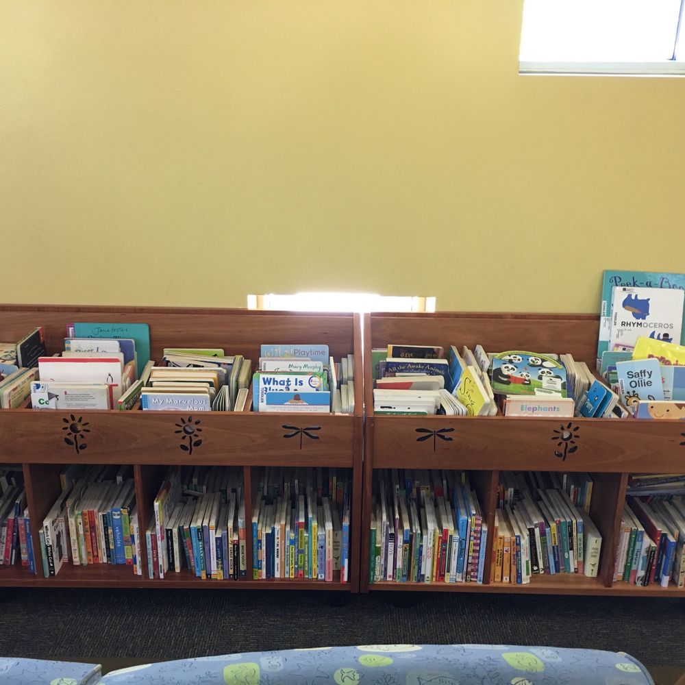 Kids section has a a few shelves that has no Dewey decimal system Kids section has a a few shelves that has no Dewey decimal system