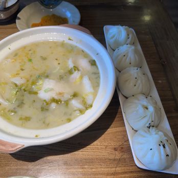 China Blue Dumplings & Baos - Fish with Chinese sauerkraut and pan fried pork baos - Chinese Near Me - Plano, Texas China Blue Dumplings & Baos - Fish with Chinese sauerkraut and pan fried pork baos - Chinese Near Me - Plano, Texas