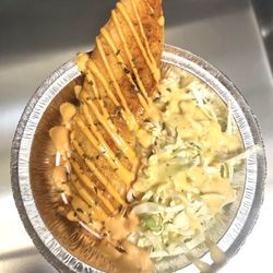 K Pop Cafe - Tilapia fish seasoned with drizzle of honey mustard served with cabbage salad.