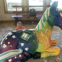 Little Smiles Dentistry - Fabulous Horse Statue; the hair is toothpaste and it took me all day to realize that