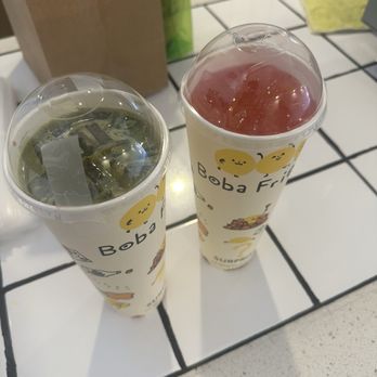 Boba Friend - Strawberry Matcha Latte and mango lychee refresher - Bubble Tea Near Me - Monrovia, California Boba Friend - Strawberry Matcha Latte and mango lychee refresher - Bubble Tea Near Me - Monrovia, California
