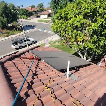 A & J Window Cleaning - Solar panel before cleaning. - Window Washing Near Me