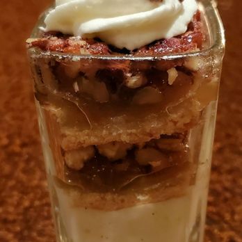 Seasons 52 - PECAN PIE - vanilla bean mousse, whipped cream, honey-glazed pecan @ $3. - New American Near Me - Orlando, Florida
