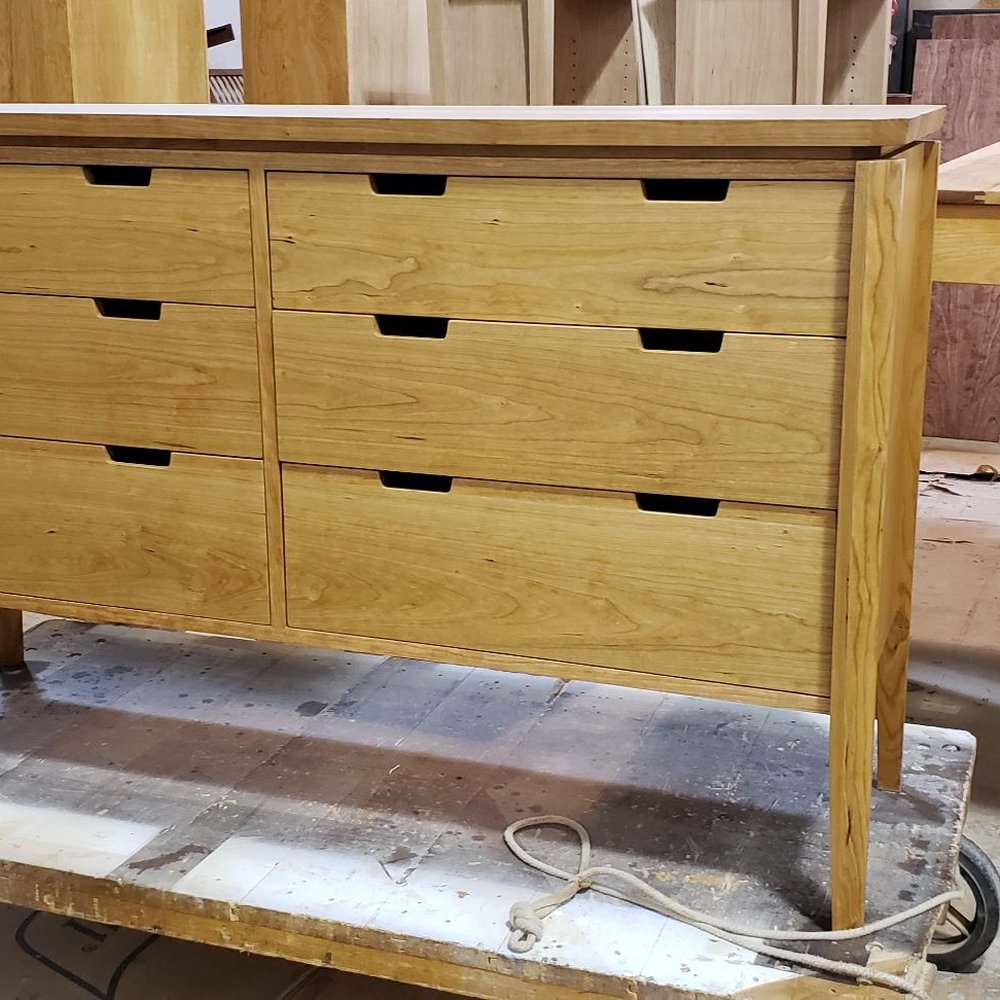 Hardwood Artisans - A Susan Dresser in the finishing bay. - Furniture Stores Near Me - Elkwood, Virginia Hardwood Artisans - A Susan Dresser in the finishing bay. - Furniture Stores Near Me - Elkwood, Virginia