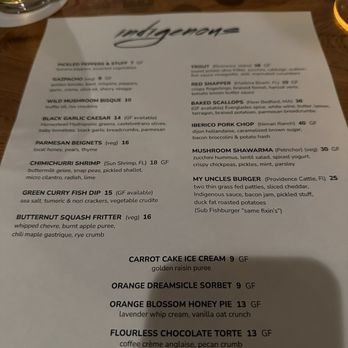 Indigenous Restaurant - Menu - New American Near Me - Sarasota, Florida