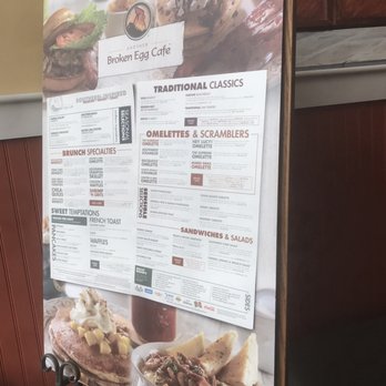 Another Broken Egg Cafe - The menu at the entryway - Breakfast & Brunch Near Me - Shenandoah, Texas Another Broken Egg Cafe - The menu at the entryway - Breakfast & Brunch Near Me - Shenandoah, Texas