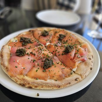 Spago - Smoked salmon pizza with caviar - New American Near Me - Las Vegas, Nevada Spago - Smoked salmon pizza with caviar - New American Near Me - Las Vegas, Nevada