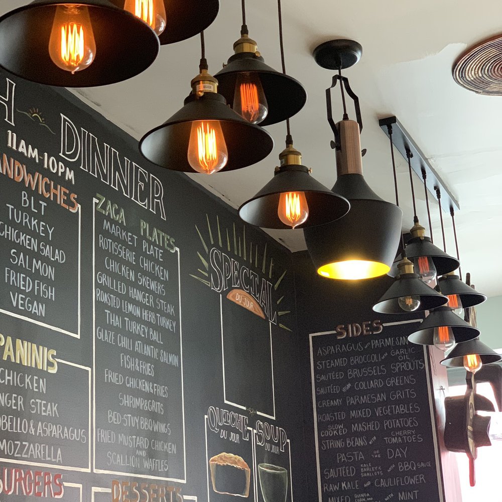Zaca Cafe - Love the menu corner and lighting! - Coffee & Tea Near Me - Brooklyn, New York Zaca Cafe - Love the menu corner and lighting! - Coffee & Tea Near Me - Brooklyn, New York
