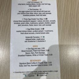Cambria breakfast menu Cambria breakfast menu