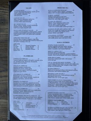Menu photo 3 The Temple Kitchen + Bar Kailua-Kona, HI