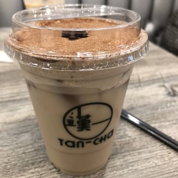 Tan-Cha - T2 Tiramisu milk tea - so delicious! Skipped some tea, a scoop of tiramisu, more tea...you decide the pattern YUM! - Bubble Tea Near Me - Los Angeles, California Tan-Cha - T2 Tiramisu milk tea - so delicious! Skipped some tea, a scoop of tiramisu, more tea...you decide the pattern YUM! - Bubble Tea Near Me - Los Angeles, California