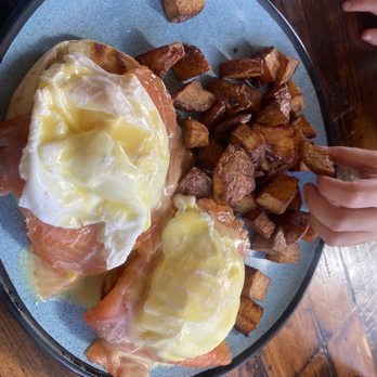 Tru Bru - Eggs Benedict traditional style subbed with lox - Coffee & Tea Near Me - Orange, California Tru Bru - Eggs Benedict traditional style subbed with lox - Coffee & Tea Near Me - Orange, California