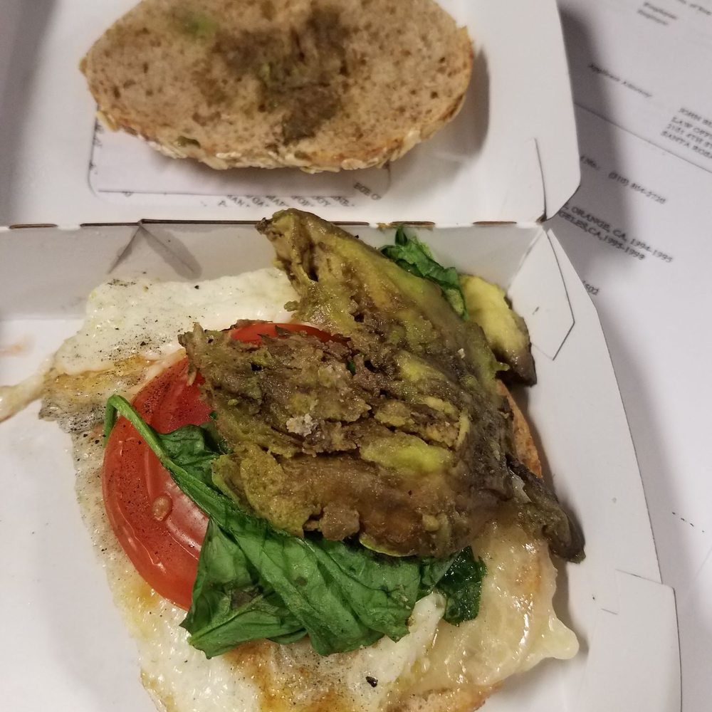 Panera Bread - A repulsive breakfast sandwich I got from this Panera location this morning. I cant believe someone would think this is okay. - Sandwiches Near Me - Sacramento, California