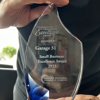 Garage 31 - Small Business Excellence Award 2023  AURORA REGIONAL CHAMBER OF COMMERCE - Auto Repair Near Me - North Aurora, Illinois