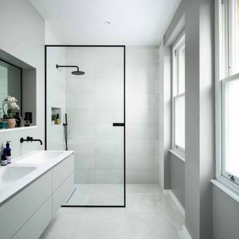 Custom Tile Walk In Showers - a modern bathroom - Flooring Near Me - New Bedford, Massachusetts Custom Tile Walk In Showers - a modern bathroom - Flooring Near Me - New Bedford, Massachusetts