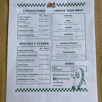 Barry's Steaks - Cheesesteaks Near Me - Philadelphia, Pennsylvania