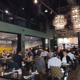Lots of seating and bar area