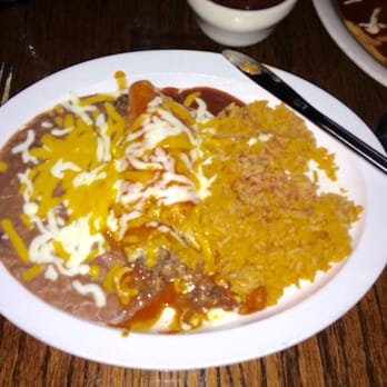 Mr Salsa's Mexican Restaurant - Combo platter- enchilada with rice and beans. - Mexican Near Me - Oglesby, Illinois
