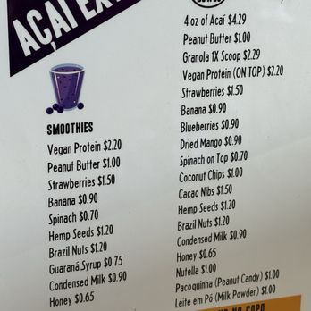 Kitanda - Acai extras menu - Coffee & Tea Near Me - Kirkland, Washington Kitanda - Acai extras menu - Coffee & Tea Near Me - Kirkland, Washington