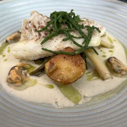 Butter poached cod. Butter poached cod.