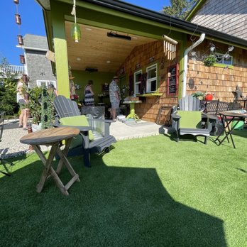 Woggers Waffles - a backyard with lawn furniture - Coffee & Tea Near Me - Ocean Park, Washington
