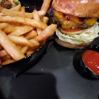 Hill Street Brewing - Brisket burger and fries. - Barbeque Near Me - Oceanside, California