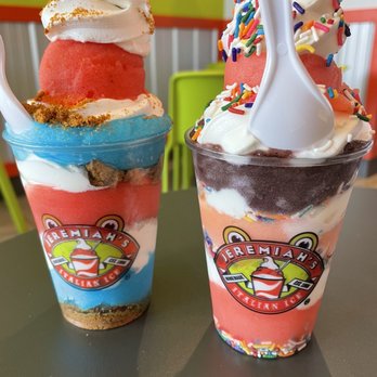 Jeremiah's Italian Ice - Red, white and Blue Create your own strawberry Italian ice, peach, and vanilla soft serve ice cream and sprinkles - Ice Cream & Frozen Yogurt Near Me - Henderson, Nevada Jeremiah's Italian Ice - Red, white and Blue Create your own strawberry Italian ice, peach, and vanilla soft serve ice cream and sprinkles - Ice Cream & Frozen Yogurt Near Me - Henderson, Nevada