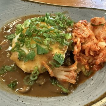Orchard City Kitchen - Loco Moco with Egg and Kimchi - New American Near Me - Campbell, California