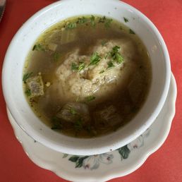 Today's soup with a matzoh ball type of soup. It was so good all three of us devoured this!