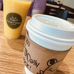 Coffee and OJ. Coffee and OJ.