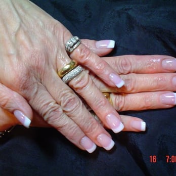 Azure Nail Studio - sculptured pink & white acrylics on Joanna M. - Nail Salons Near Me - Scottsdale, Arizona