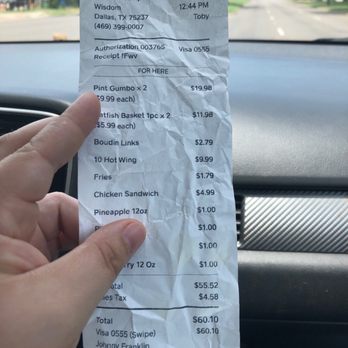 Mickle Cajun Kitchen - Total might seem like a lot but we ordered a lot of things to try out - Cajun/Creole Near Me - Dallas, Texas