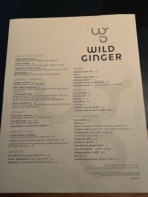 Menu photo 4 Wild Ginger Seattle, WA