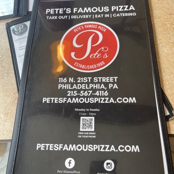 Pete's Famous Pizza - Pizza Near Me - Philadelphia, Pennsylvania