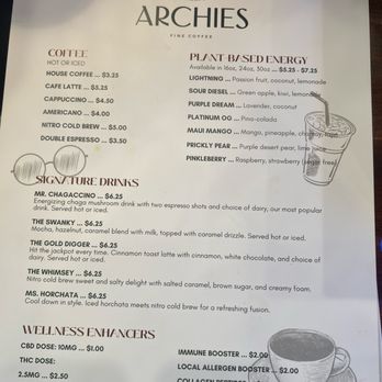 Archies Coffee Lounge - Menu - Vitamins & Supplements Near Me - San Antonio, Texas Archies Coffee Lounge - Menu - Vitamins & Supplements Near Me - San Antonio, Texas
