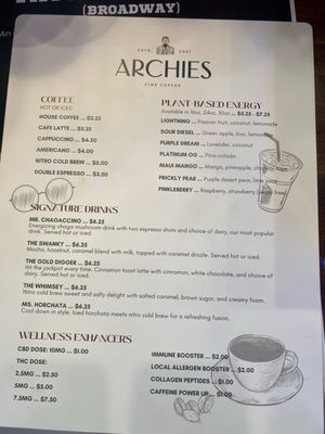 Menu photo 2 Archies Coffee Lounge San Antonio, TX Menu photo 2 Archies Coffee Lounge San Antonio, TX