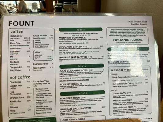 Menu photo 3 Fount Coffee + Kitchen Morrisville, NC