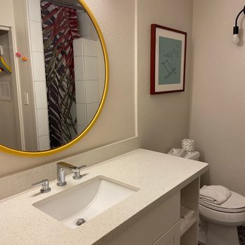 White Sands Hotel - The bathroom is renovated and pretty nice. Lots of room for storage (huge closet not pictured) - Hotels Near Me - Honolulu, Hawaii