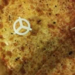 Pizza with gross burnt soot delivered to me from Sunset Pizza Pizza with gross burnt soot delivered to me from Sunset Pizza