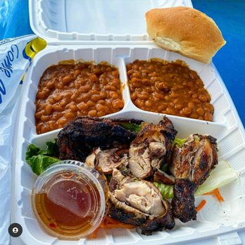 OnPointttt - Our Jerk Chicken Plate with double baked beans - Food Trucks Near Me OnPointttt - Our Jerk Chicken Plate with double baked beans - Food Trucks Near Me