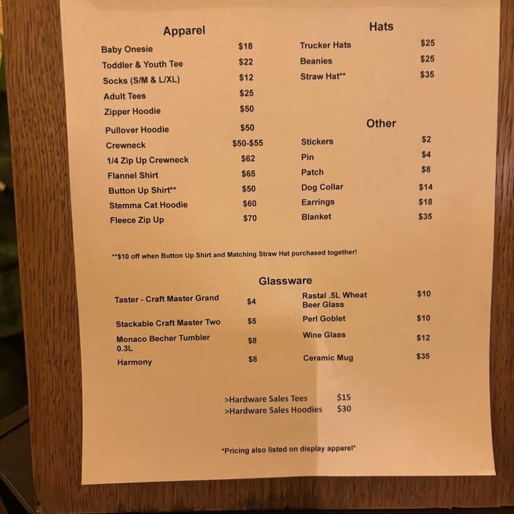 Merch Menu Merch Menu