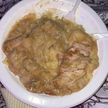 Casey's Buffet and BBQ - Chicken n' Pastry - Pint over mashed potatoes!! Yum - Southern Near Me - Wilmington, North Carolina