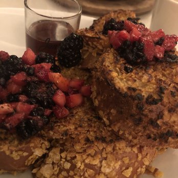 Jim Brady's - Tony the Tiger French toast with fresh fruit and syrup - American Near Me - Royal Oak, Michigan