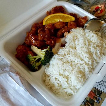 Orange & Chicken - Orange Chicken Lunch Special w/ Crab Rangoon (My son opted for white rice). - Chinese Near Me - Des Plaines, Illinois Orange & Chicken - Orange Chicken Lunch Special w/ Crab Rangoon (My son opted for white rice). - Chinese Near Me - Des Plaines, Illinois