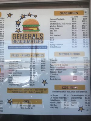 Menu photo 2 Generals Headquarters Shafter, CA Menu photo 2 Generals Headquarters Shafter, CA