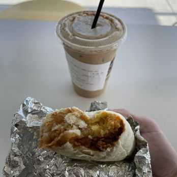 Summer Moon Coffee - Blueberry Crisp Latte (iced) Chorizo, egg, potato & cheese burrito - Coffee & Tea Near Me - Oklahoma City, Oklahoma Summer Moon Coffee - Blueberry Crisp Latte (iced) Chorizo, egg, potato & cheese burrito - Coffee & Tea Near Me - Oklahoma City, Oklahoma