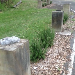Memorial Park Playground - Each pillar has a country on it.