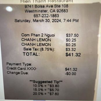 Hien Thanh Restaurant - Vietnamese Near Me - Westminster, California