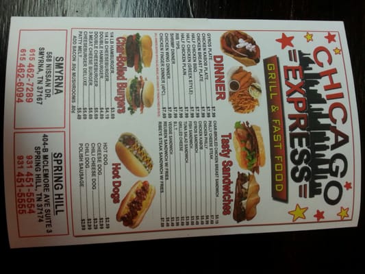 Menu photo 8 Chicago Express Smyrna, TN
